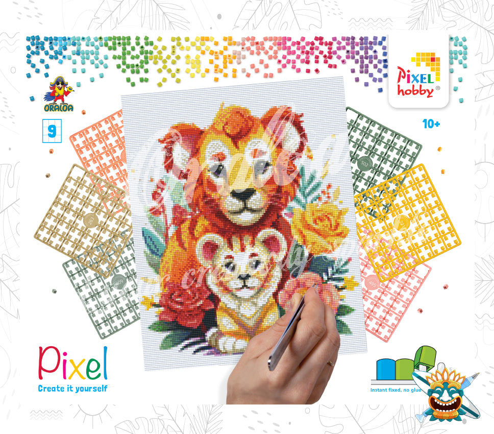 Pixel Hobby Oraloa - Familia de leones